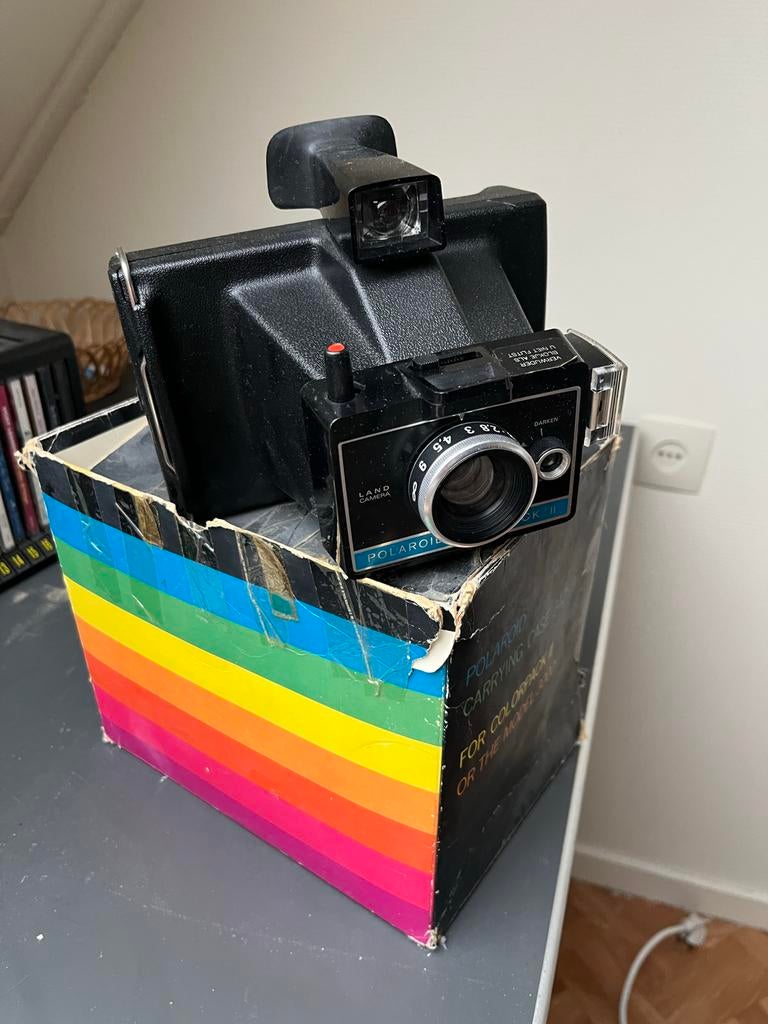 Vintage Polaroid Land Camera Automatic 210 met doos, Ophalen, Gebruikt, Polaroid