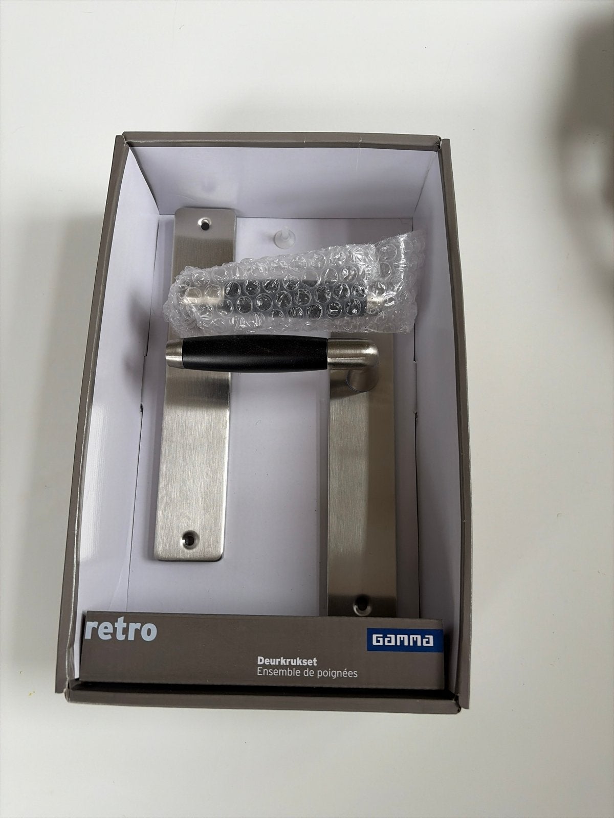 Retro RVS Deurkrukset met zwart handvat - GAMMA, Ophalen, Nieuw, Rvs, Klink of Kruk