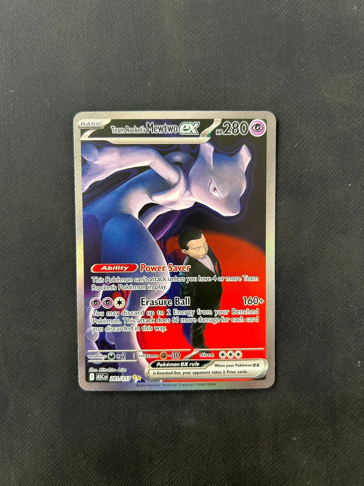 Rockets mewtwo ex, Ophalen of Verzenden, Nieuw, Losse kaart, Foil