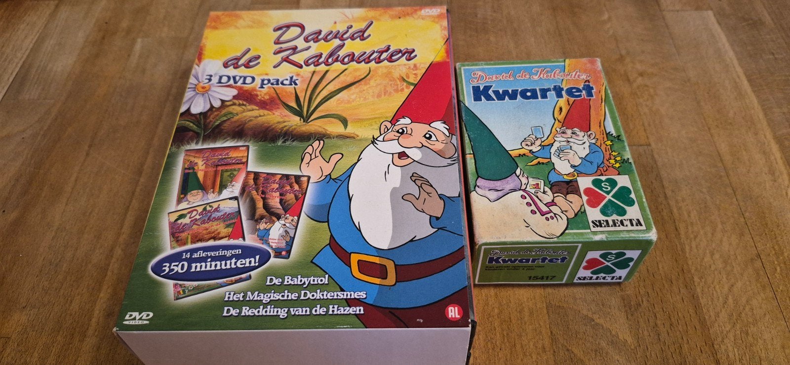 David de Kabouter 3 DVD pack + Kwartetspel, Ophalen of Verzenden, Gebruikt