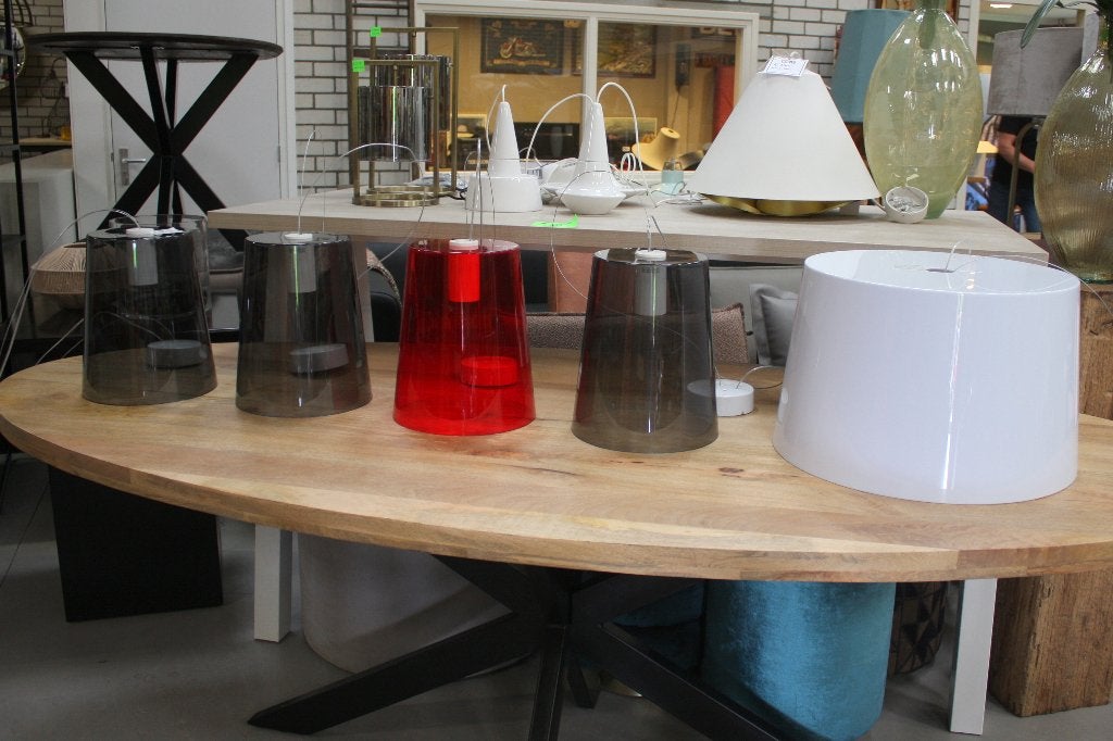 5 x moderne hanglamp Pedrali Design kunststof transparant, Ophalen of Verzenden, Gebruikt, Kunststof