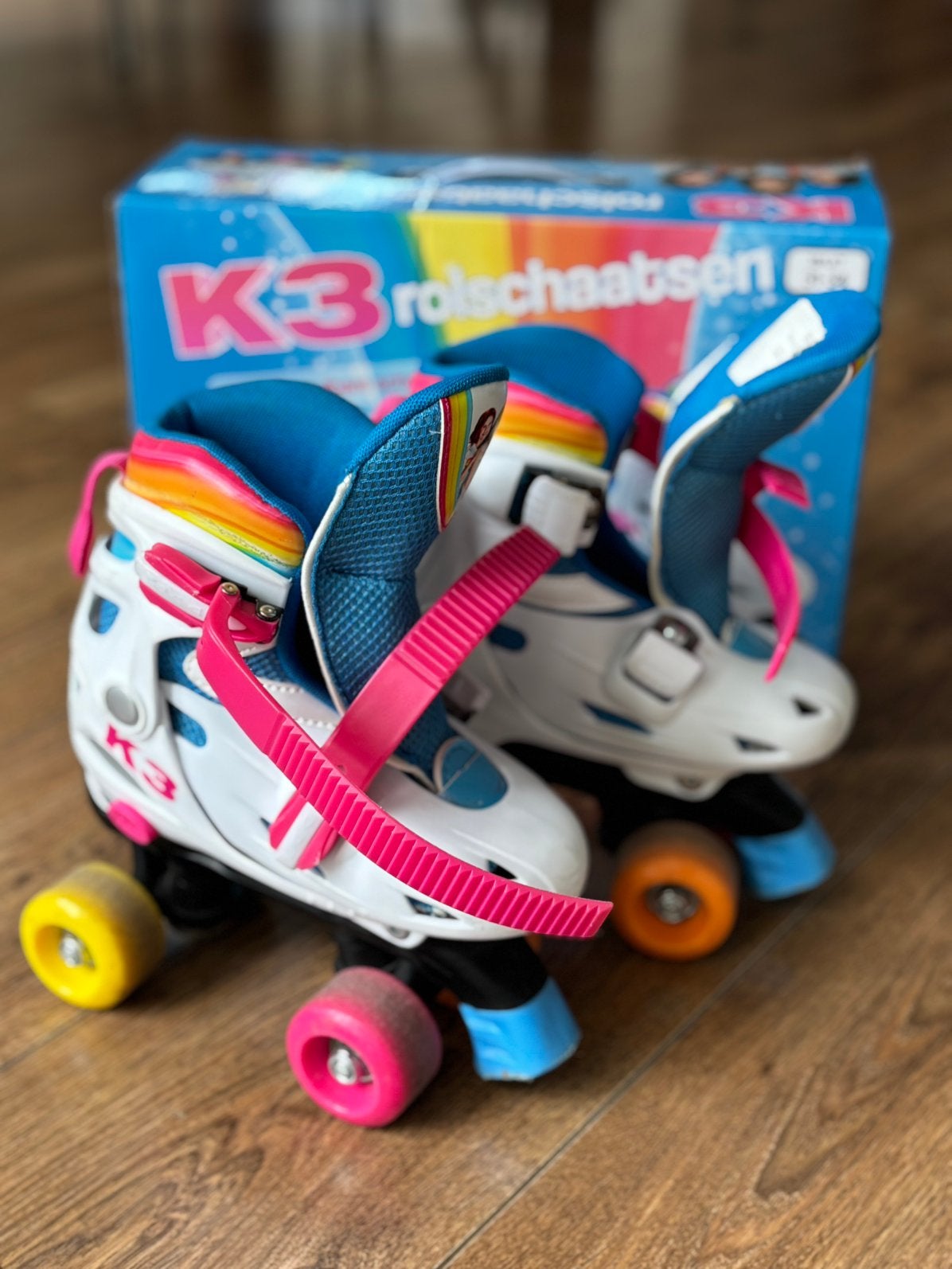 K3 rolschaatsen- verstelbaar maat 31-34, Ophalen of Verzenden, Verstelbaar, Gebruikt