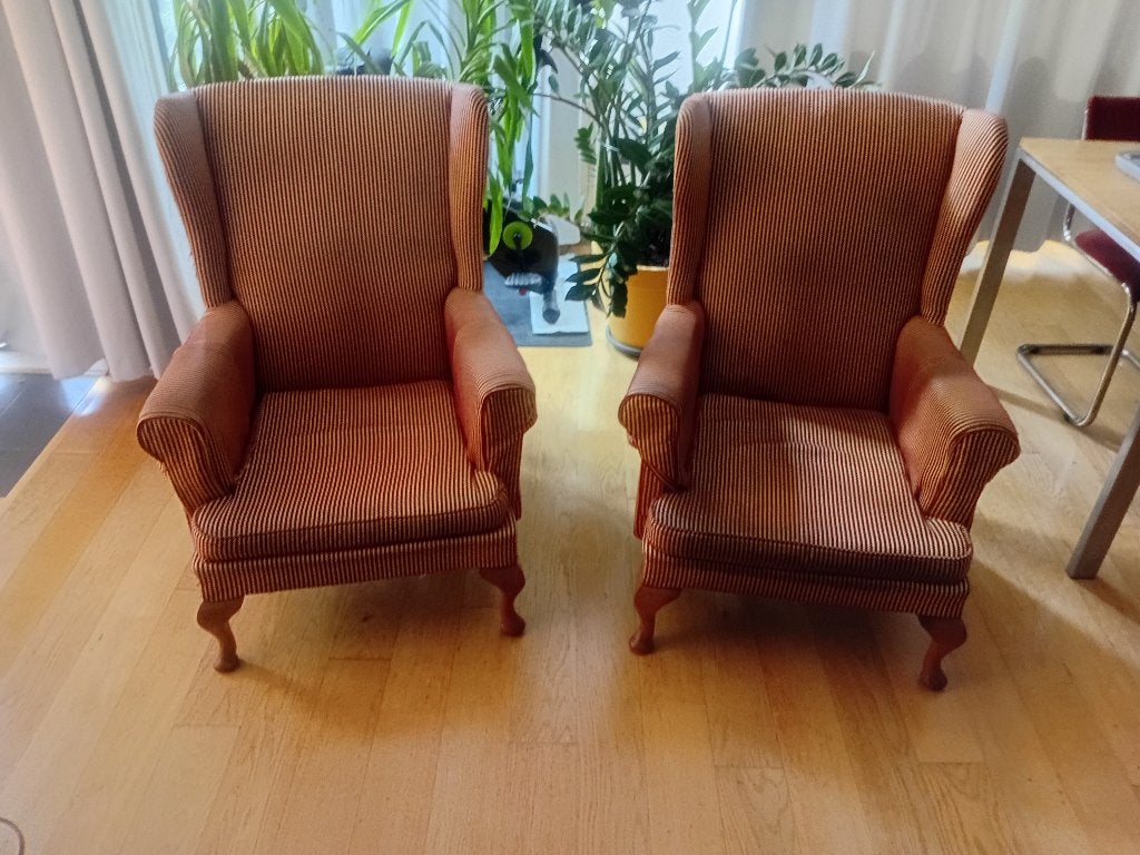 2 Engelse wingchairs, Ophalen, Gebruikt, Minder dan 75 cm, Engelse  wingchairs