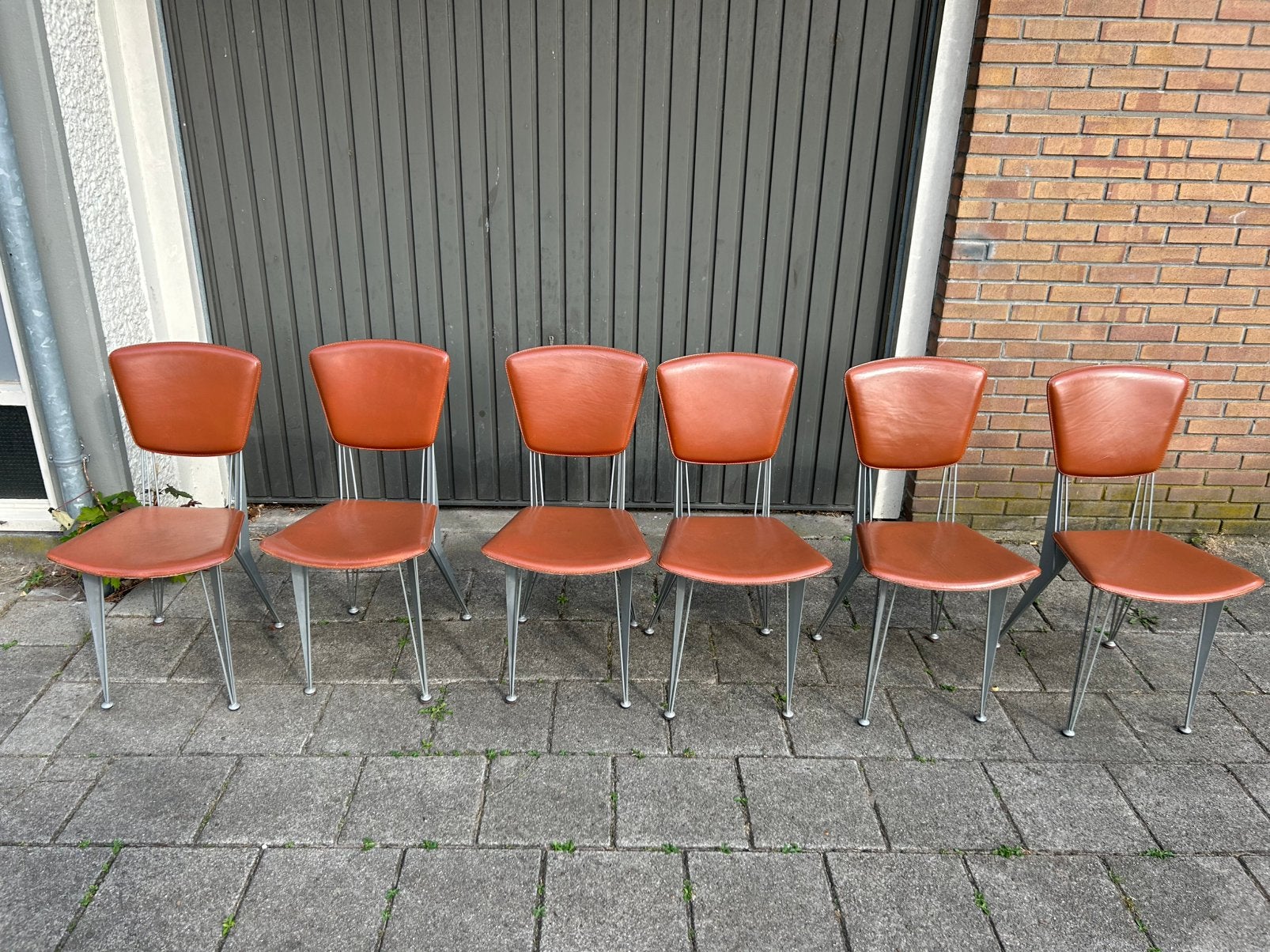 Vintage Italiaanse Fasem T38 Tafel + 6 Stoelen, Huis en Inrichting, Ophalen of Verzenden, Zo goed als nieuw, Bruin, Vier