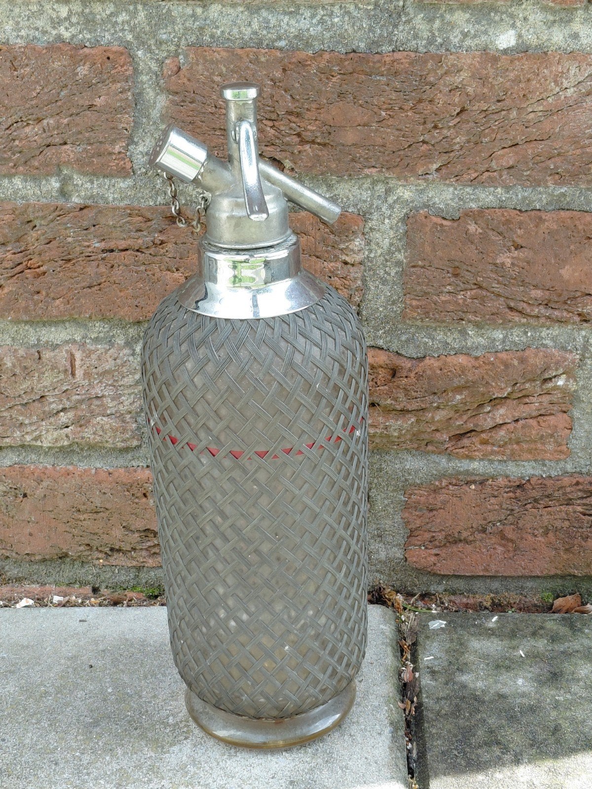 antieke spuitfles, Ophalen of Verzenden, 34 cm, Glas