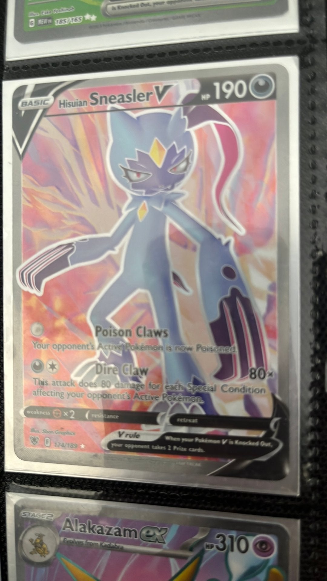 Pokémon Kaart: Hisuian Sneasler V (174/189) - Foil, Ophalen of Verzenden, Zo goed als nieuw, Losse kaart, Foil