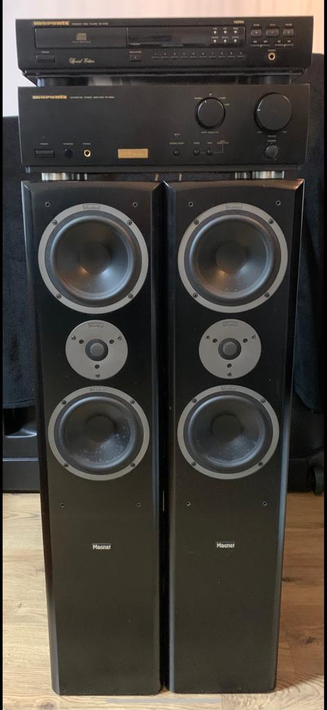 Magnat luidsprekers met Marantz versterker en CD-speler, Magnat, Ophalen of Verzenden, Zo goed als nieuw, 120 watt of meer