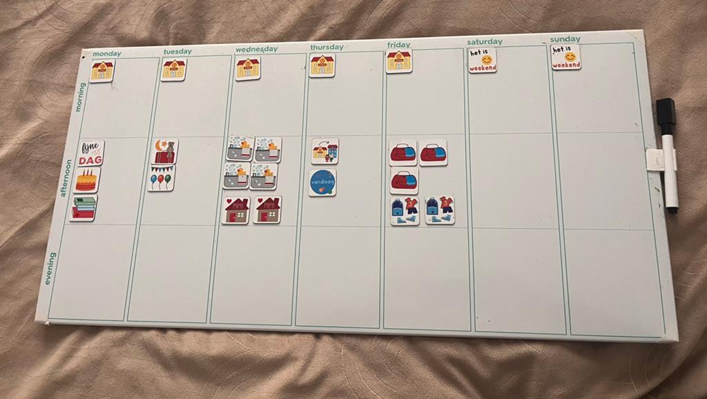 Handige weekplanner / planbord incl. magneetkaartjes, Ophalen