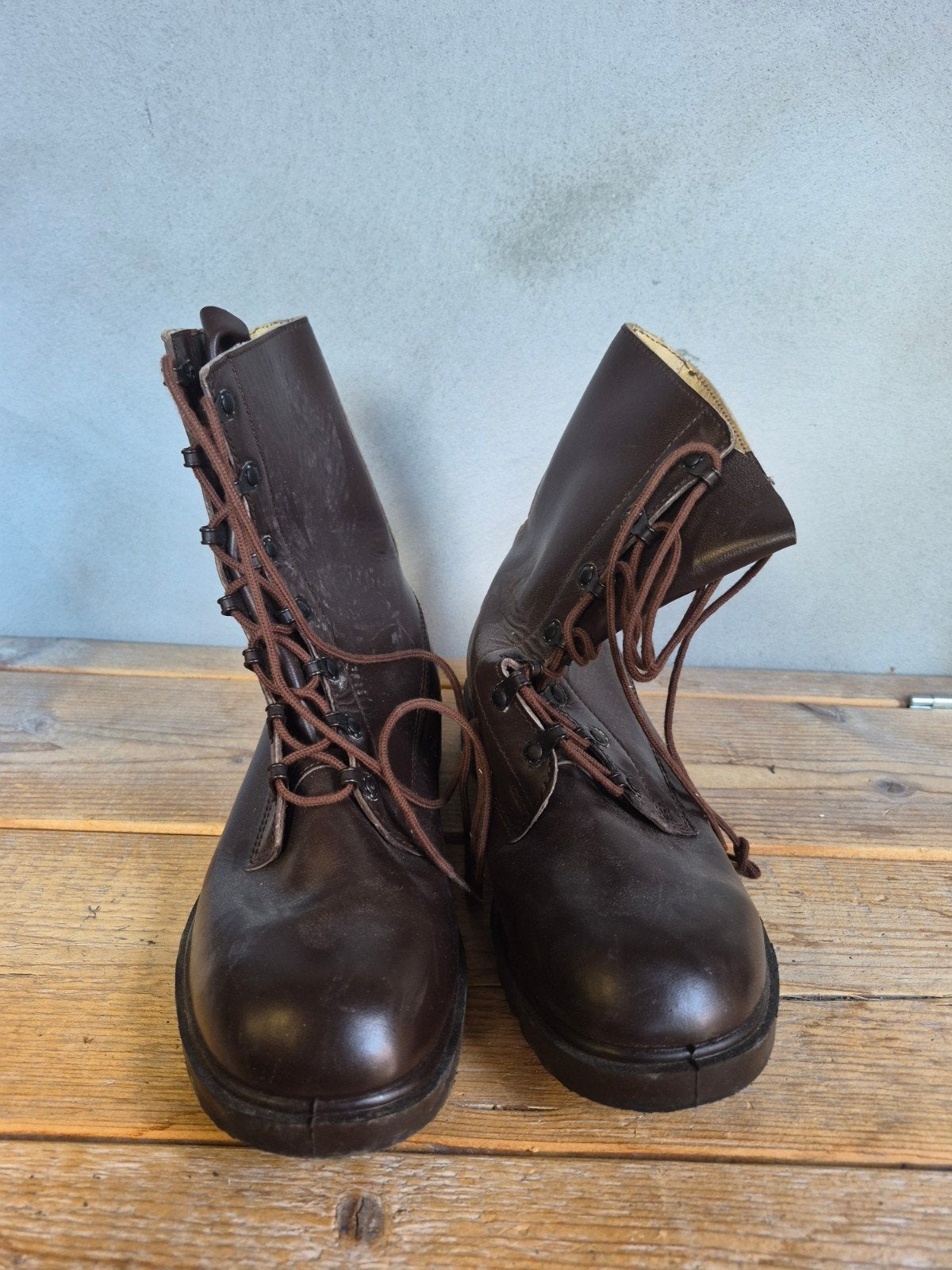 KL originele bruine leren M/66 legerkisten, mt 41M, Ophalen of Verzenden, Landmacht, Nederland, Kleding of Schoenen