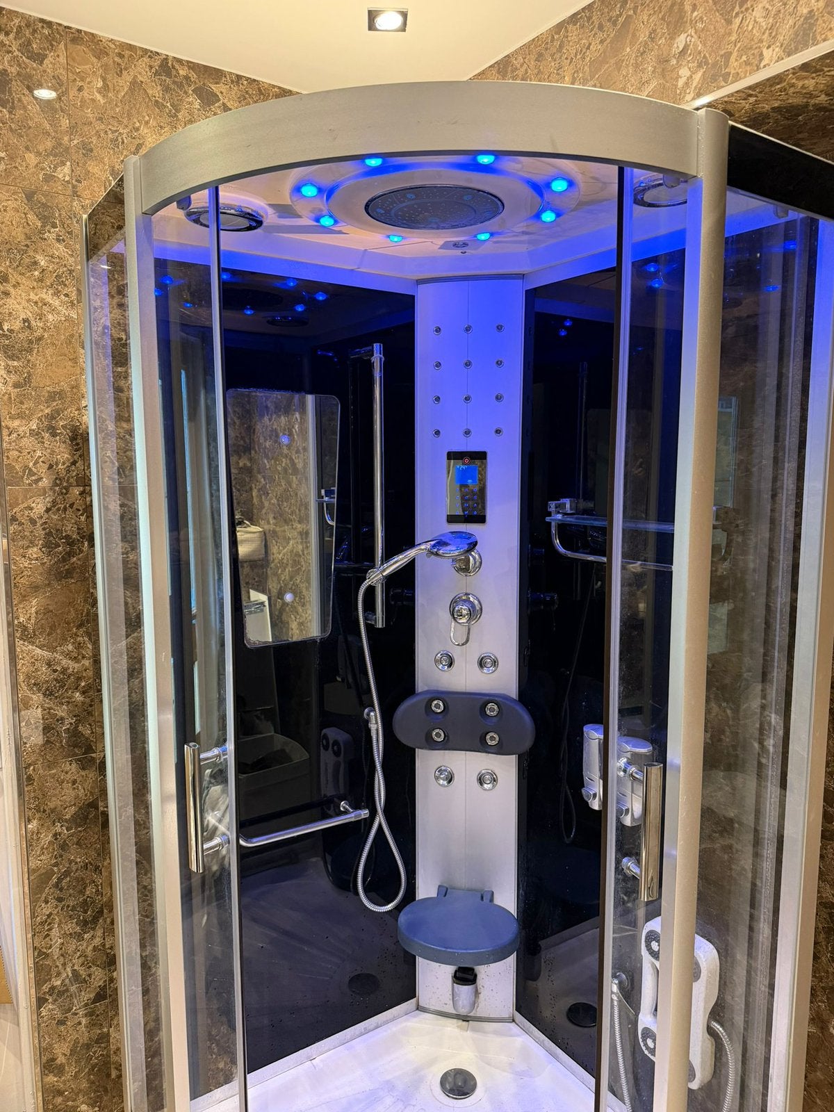Luxe douchecabine met hydromassage en verlichting, Ophalen, Gebruikt, Met douche