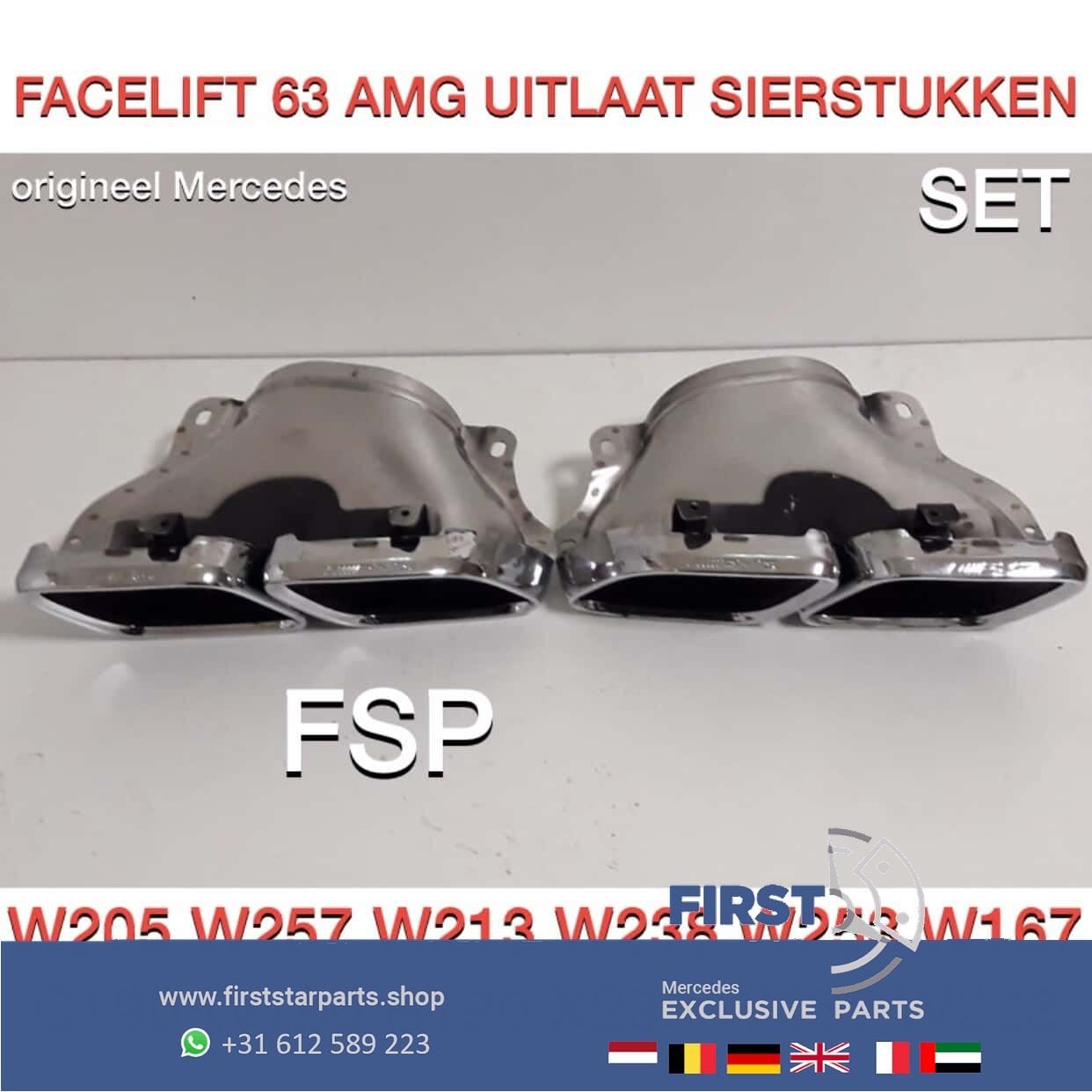 FACELIFT 63 AMG UITLAAT SIERSTUK SET W205 W213 W253 W167 W19, Auto-onderdelen, Gebruikt, -, Ophalen of Verzenden, -