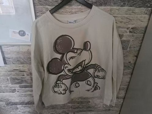 Beige Mickey mouse trui Maat L h3, Maat 38/40 (M), Primark, Beige, Onbekend