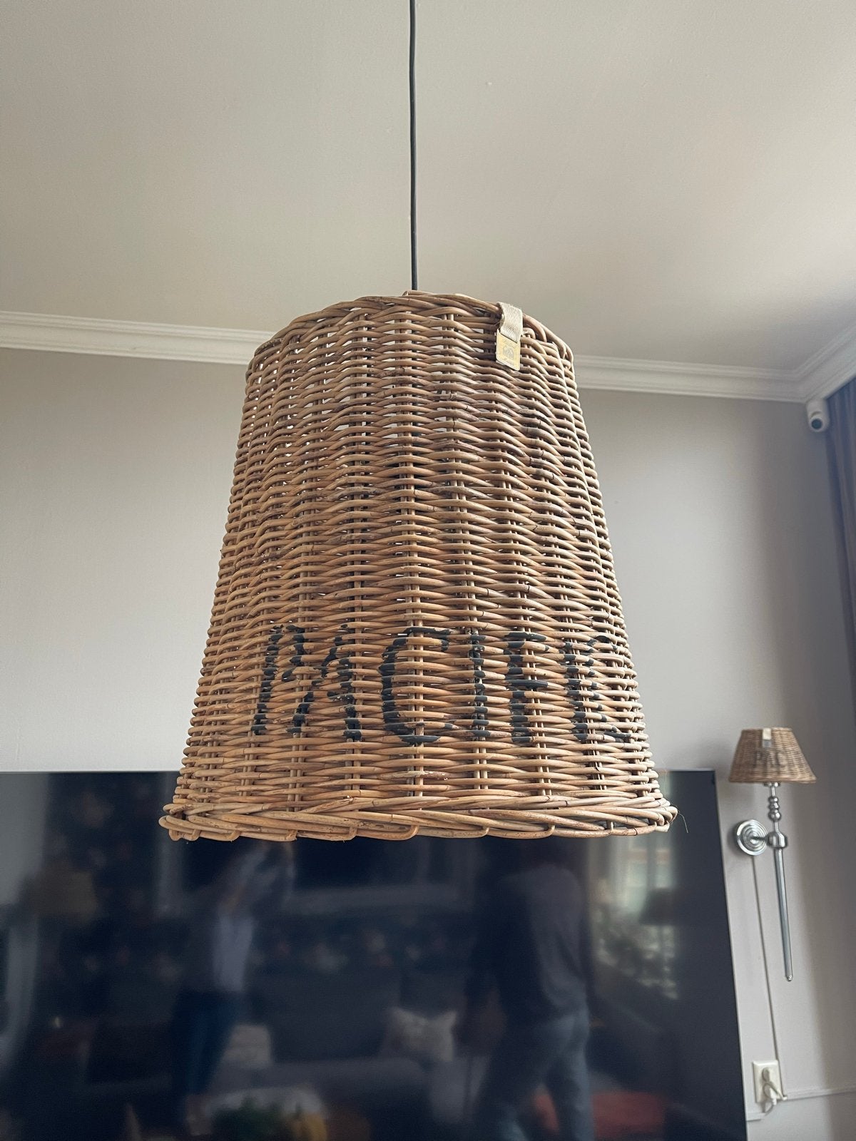 Riviera maison lamp, Ophalen, Zo goed als nieuw, Natuurlijk materiaal, E27 (groot)