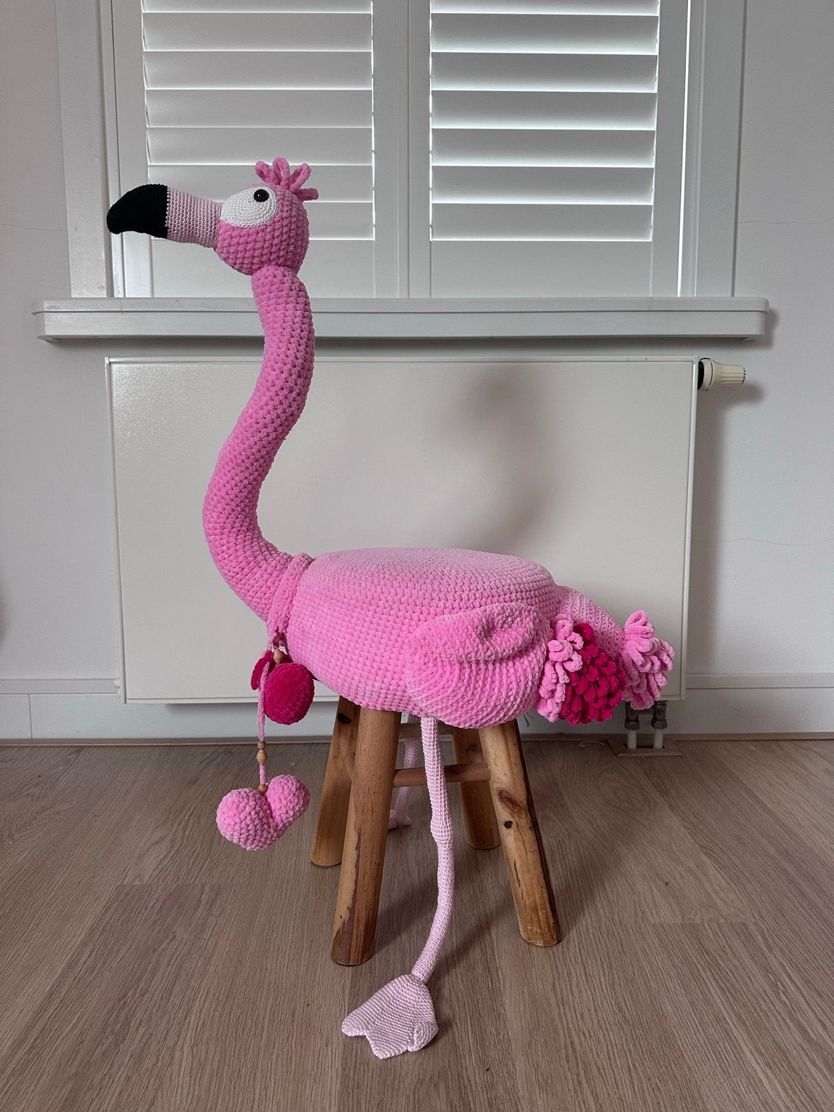Handgemaakte flamingo dierenkruk voor kinderen, Ophalen, Zo goed als nieuw, Stoel