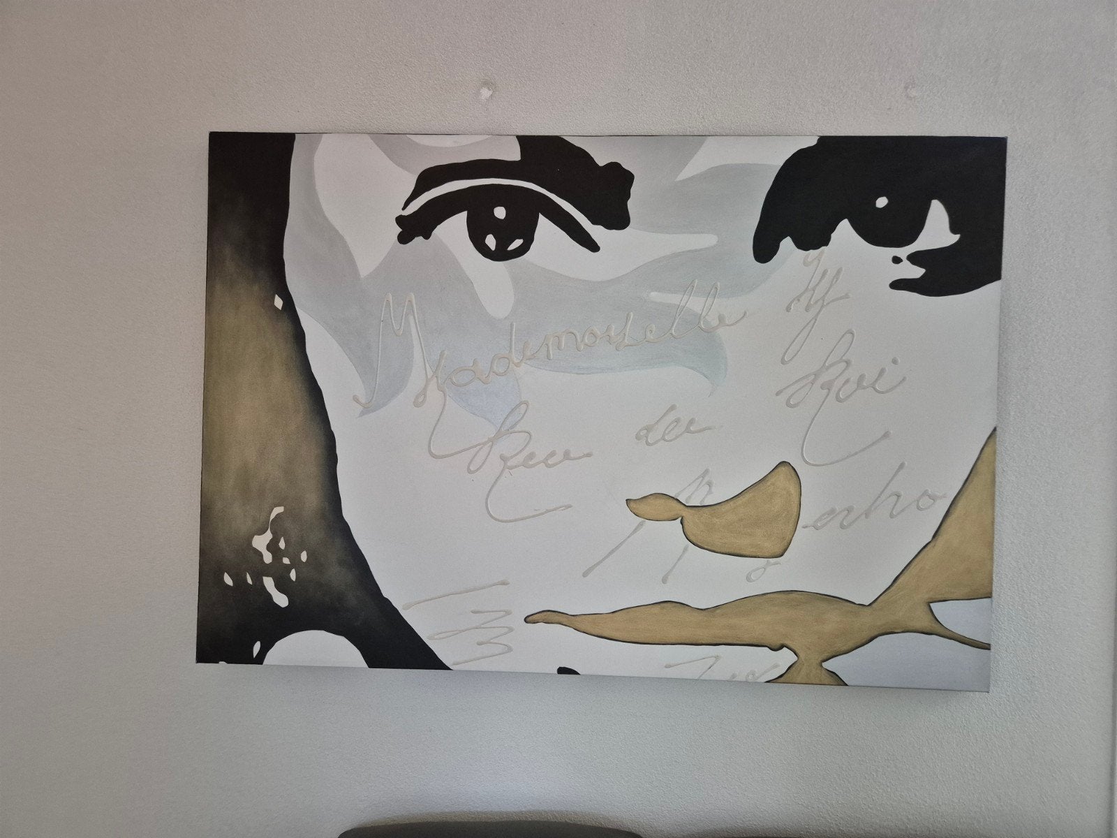 Sabine Kleiren schilderij - Ingekorte afbeelding, Antiek en Kunst, Ophalen, Olieverf, Op houten frame, Portret