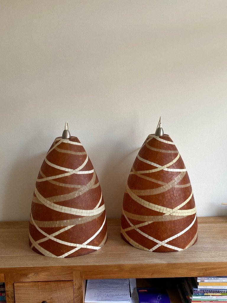 Hanglampen 2 stuks, Ophalen, Gebruikt, Overige materialen, 75 cm of meer