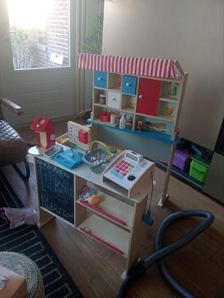 Houten Speelgoedwinkel / Supermarkt met Accessoires, Ophalen of Verzenden