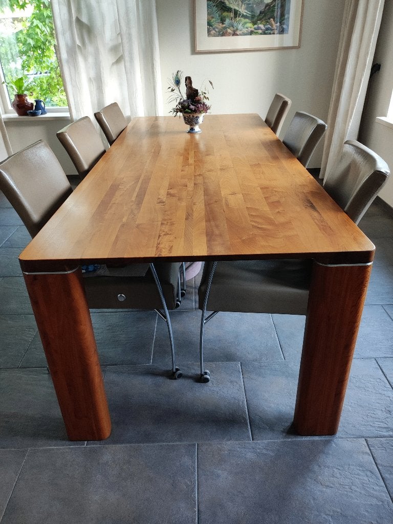 set eettafel met zes stoelen, Huis en Inrichting, Tafels | Eettafels, Ophalen, Gebruikt, Klassiek, Eikenhout