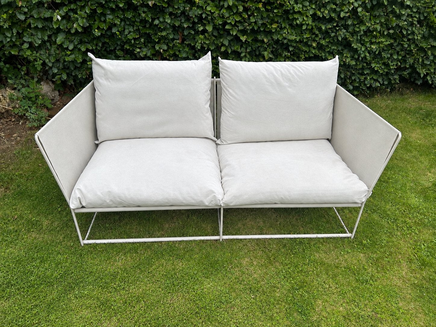 IKEA HAVSTEN 2-zits buitenbank - Beige, Tuin en Terras, Overige materialen, Zo goed als nieuw, Loungeset, Bank