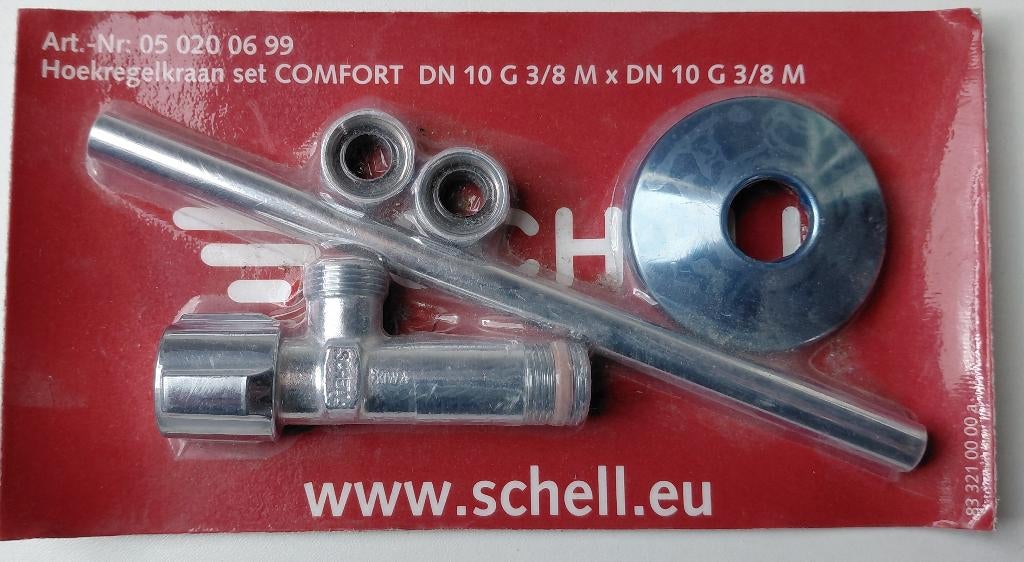 Schell Hoekstopkraan, Ophalen, Nieuw, Chroom, Kraan