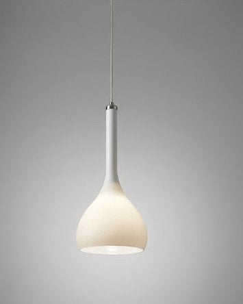 Prachtige Deense Melkglazen Hanglamp – Opaline / RVS (42 cm), Gebruikt, E14 (klein), Scandinavisch, Ophalen of Verzenden