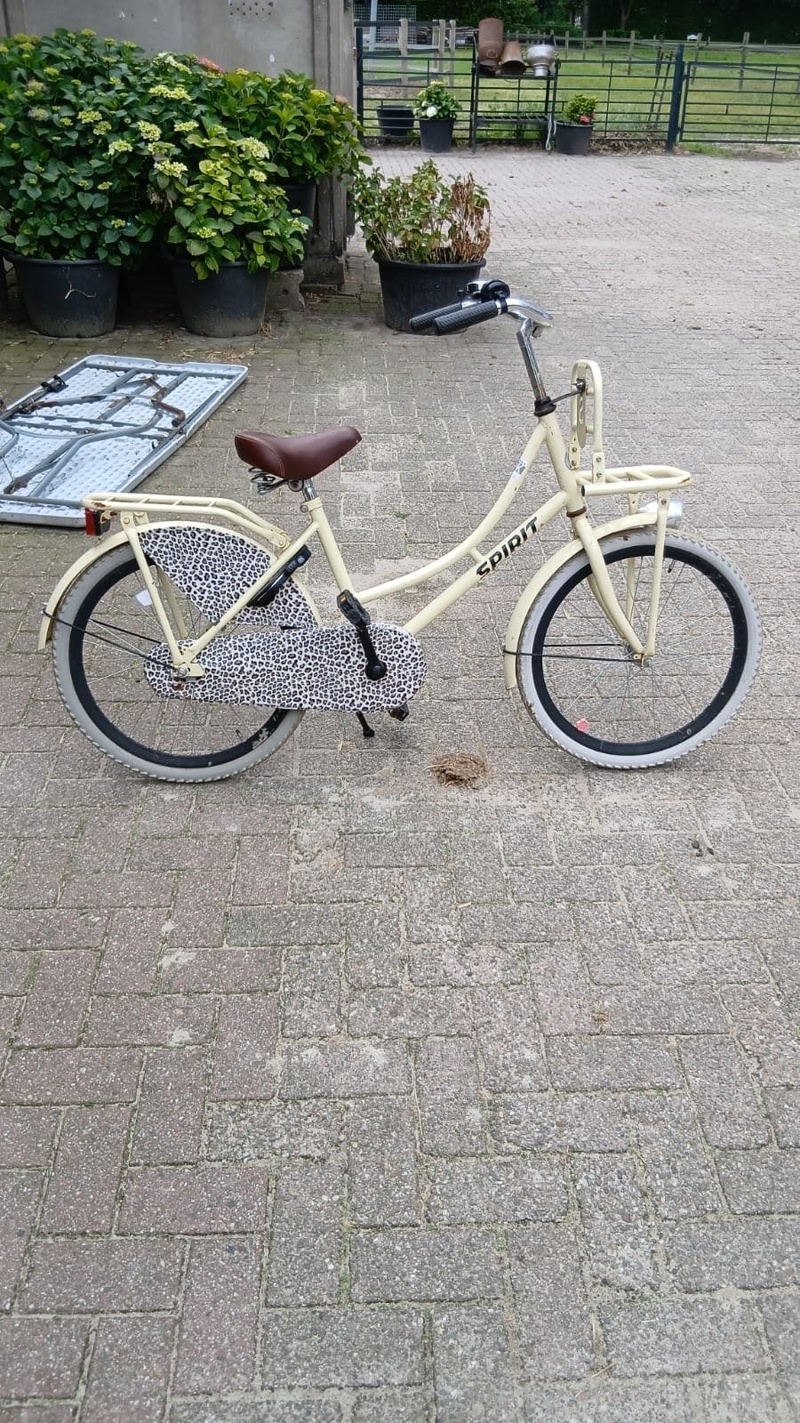 Spirit 24 inch transportfiets met luipaardprint, Ophalen of Verzenden, Gebruikt, 24 inch, Versnellingen