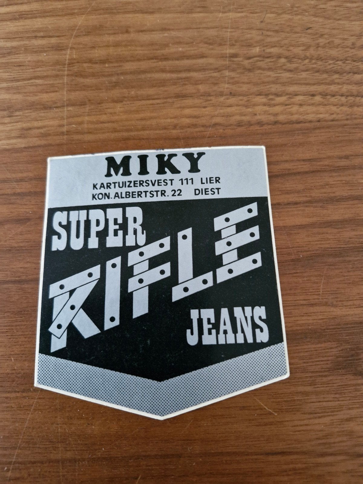 12170 Vintage Miky Super Rifle Jeans Sticker, Ophalen of Verzenden, Zo goed als nieuw, Merk