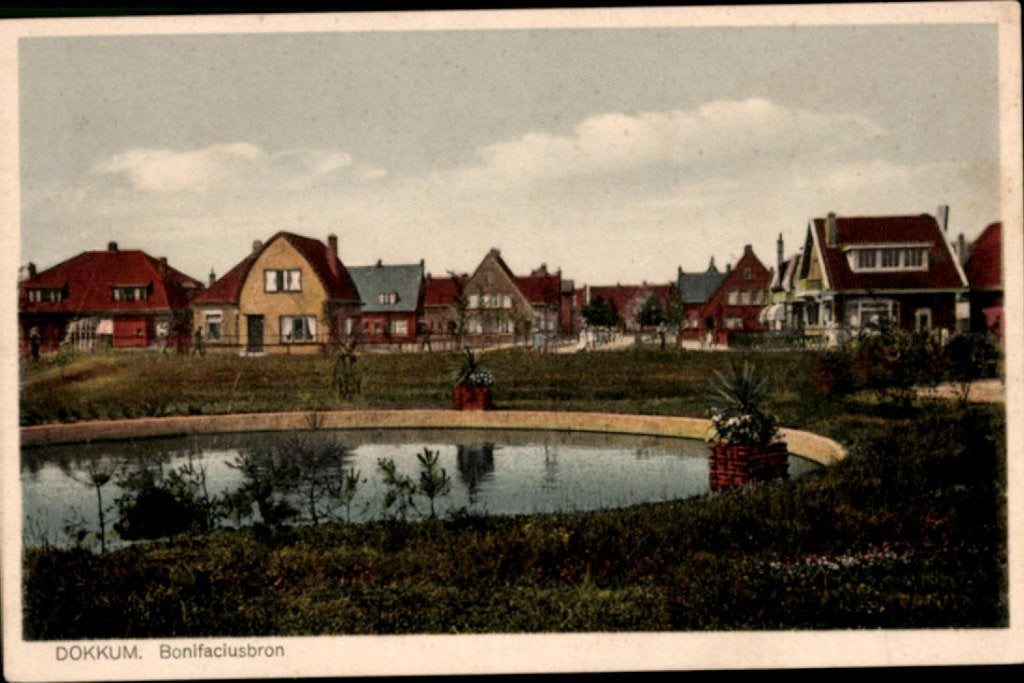 dokkum, kvr4-2506 bonifaciusbron, Verzenden, 1920 tot 1940, Ongelopen, Friesland