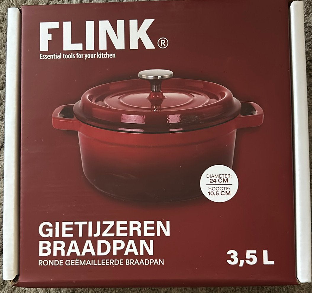 Flink gietijzeren braadpan, Huis en Inrichting, Keuken | Potten en Pannen, Ophalen of Verzenden, Nieuw