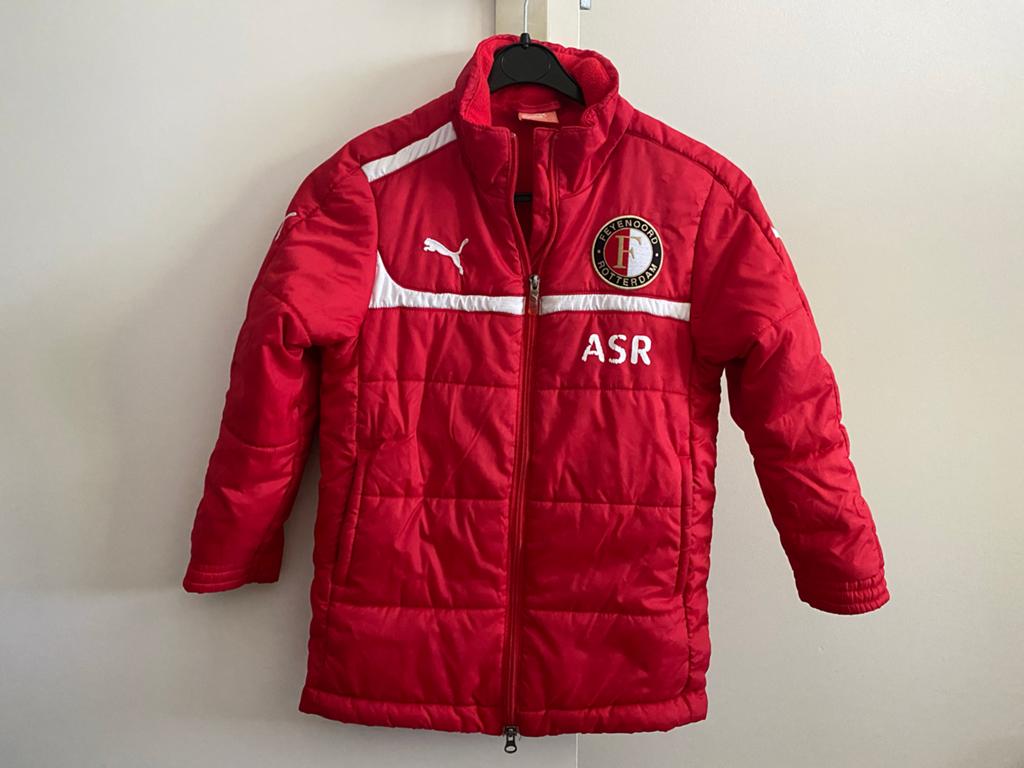 Feyenoord winterjas Puma maat 128, Kinderen en Baby's, Kinderkleding | Maat 128, Ophalen of Verzenden, Gebruikt, Jongen of Meisje