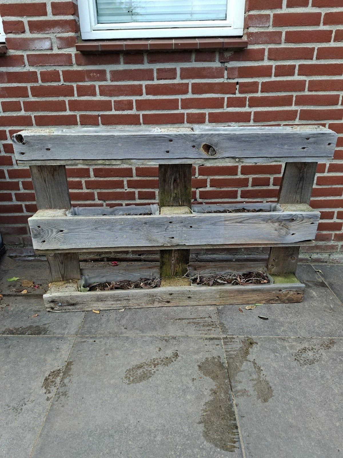Houten plantenbak van pallet, Tuin en Terras, Ophalen, Gebruikt, 100 cm of meer, Balkon