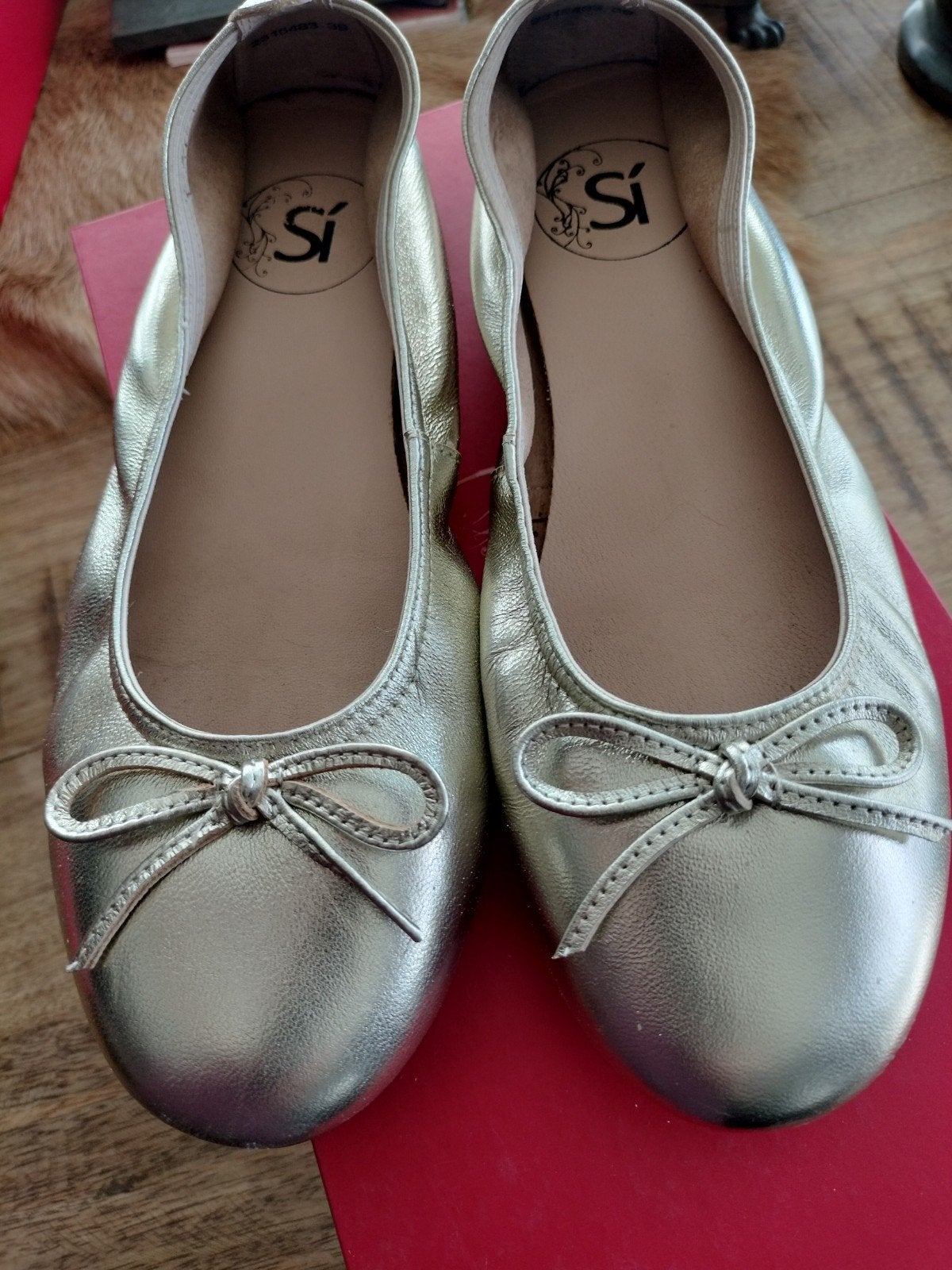 Gouden ballerina's van Sí, maat 39, Ophalen of Verzenden