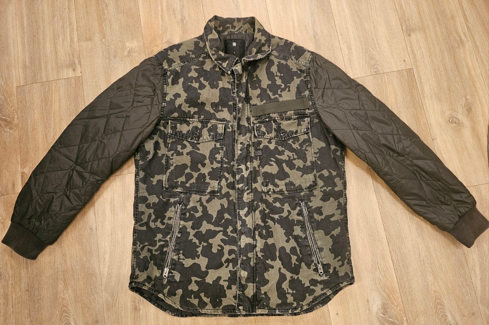 G-Star RAW camouflage gewatteerd overhemdjack, maat L, Kleding | Heren, Ophalen of Verzenden, Gedragen, Groen, G-Star Raw