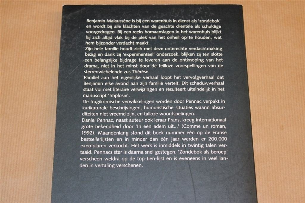 Zondebok als Beroep — Pennac — 1994 — Tragikomisch, Ophalen of Verzenden, Gelezen