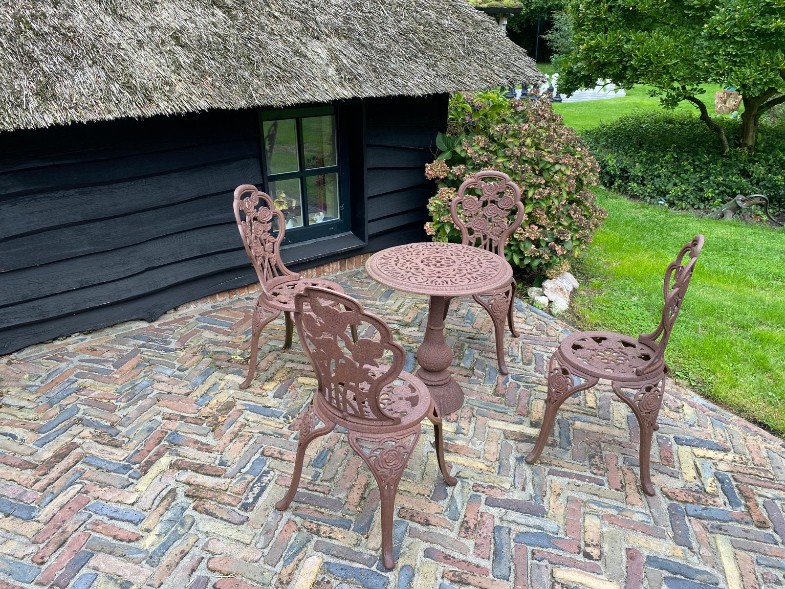 Zwaar gietijzeren tuinset, Tuin en Terras, Ophalen, Gebruikt, Tuinset, Overige materialen