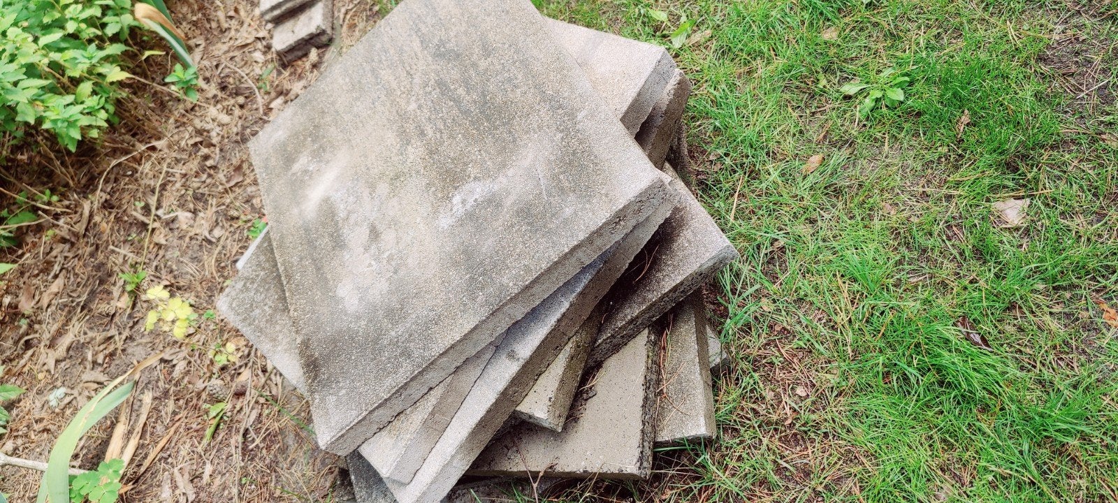 4 grijze terrastegels 60x50x4 cm, Tuin en Terras, Ophalen, Gebruikt, Minder dan 5 m², Beton
