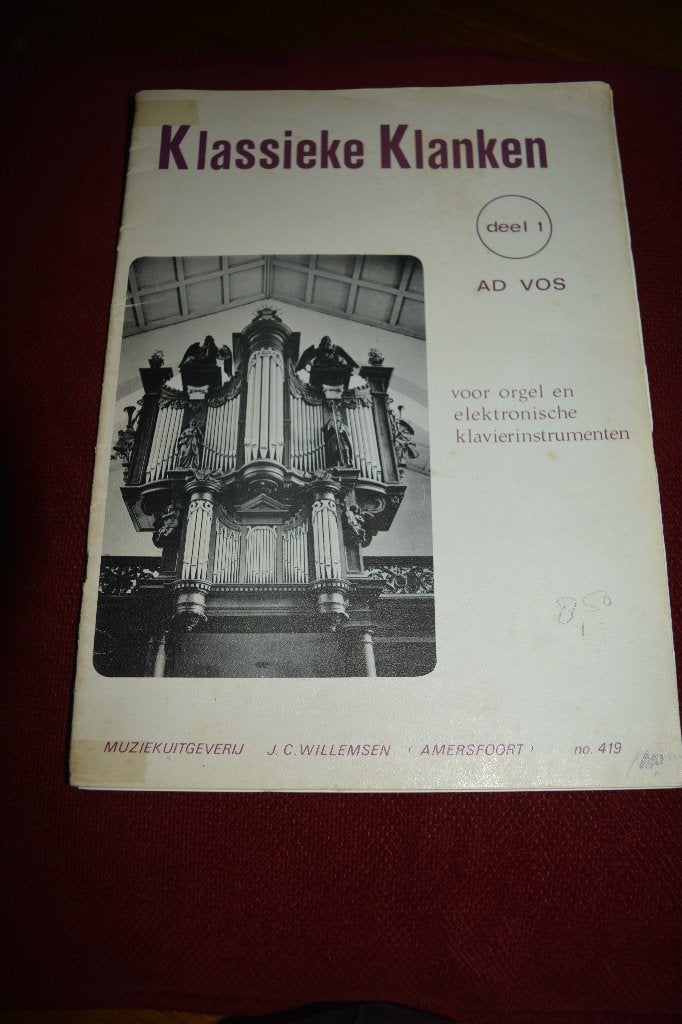 orgel, Klassieke klanken dl 1, Ad Vos, No 419, Instrument, Ophalen of Verzenden, Zo goed als nieuw, Ad Vos