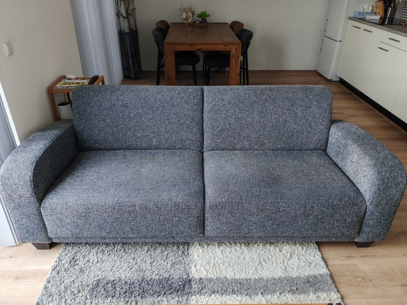 Comfortabele 3-zits bank, grijs, van Woonexpress, Ophalen, Gebruikt, Tweepersoons, 75 tot 100 cm