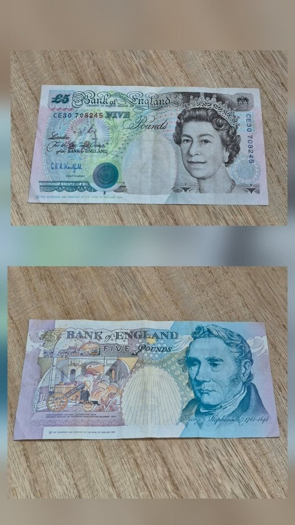 5 pounds 1990 P-382A, Ophalen of Verzenden, Overige landen, Los biljet