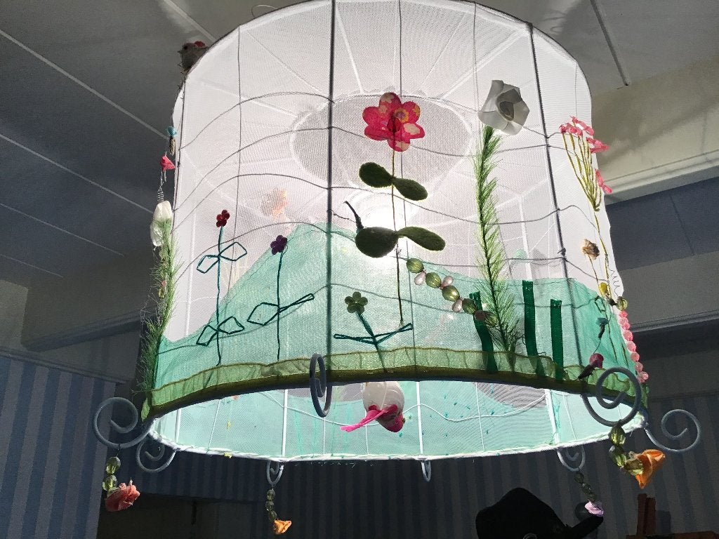 Hanglamp kinderkamer little sisters birdcage design taj wood, Gebruikt, Overige merken, Handgemaakt, Ophalen of Verzenden
