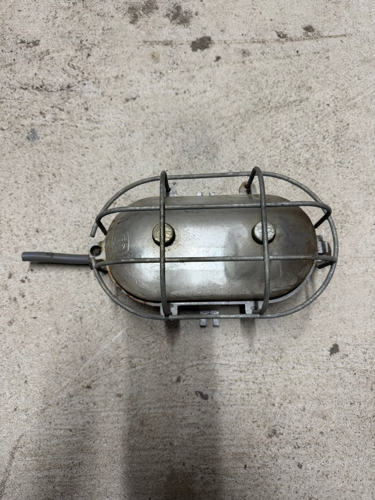 vintage industriële kooilamp / wandlamp, Ophalen, Gebruikt, Grijs, E27 (groot)