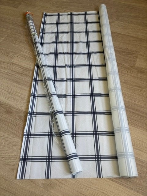 Tafelzeil wit met blauw, Ophalen, Overige materialen, 240 cm, Nieuw