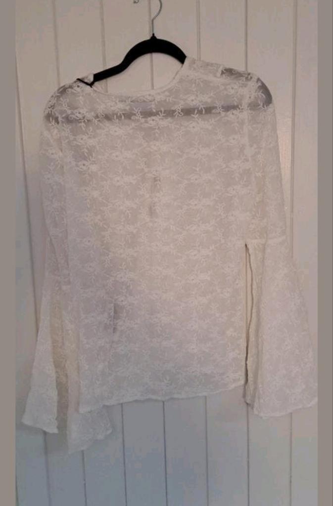Nieuwe Guess Blouse - Wit Kant - Maat XL, Guess, -, Wit, -