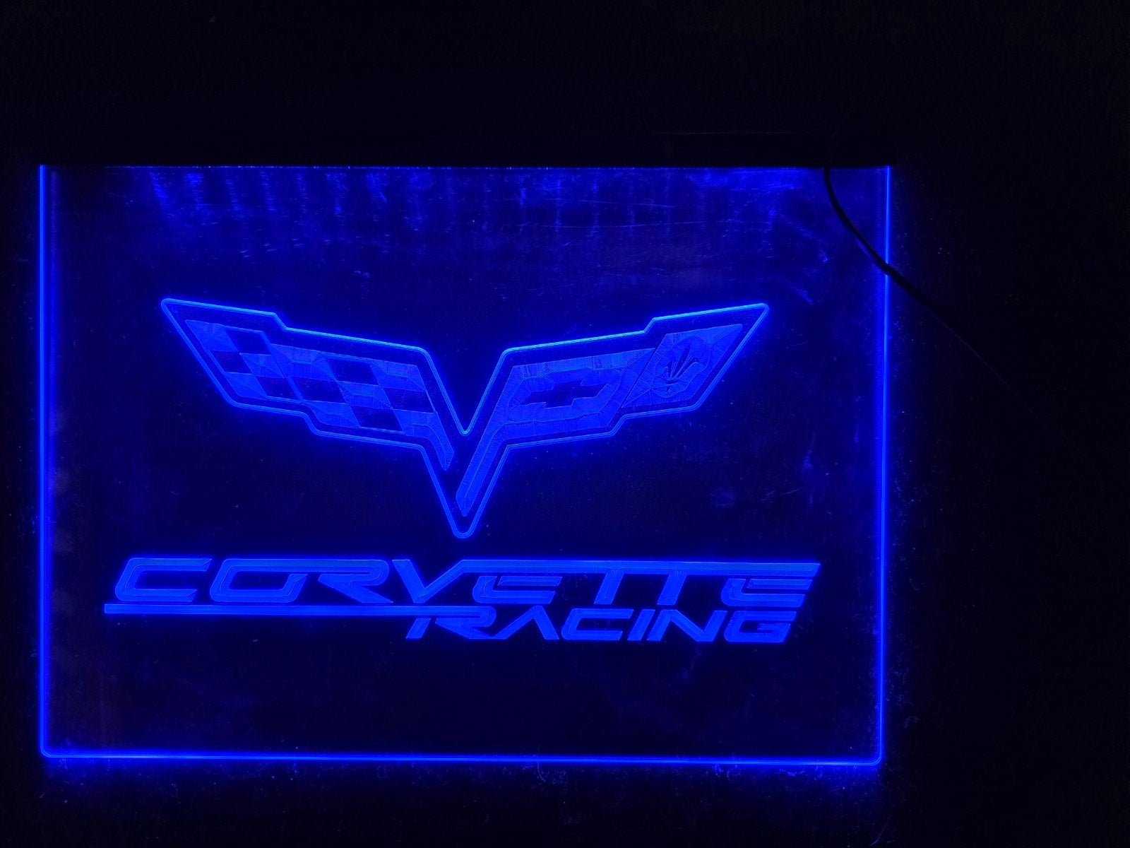 Corvette Racing LED Lichtbord - Uniek Decoratiestuk, Blauw, Kunststof, Ophalen of Verzenden, Zo goed als nieuw
