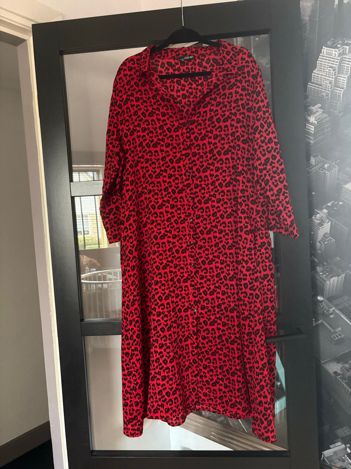 Norah jurk maat 46, Maat 46/48 (XL) of groter, Ophalen of Verzenden, Zo goed als nieuw, Rood