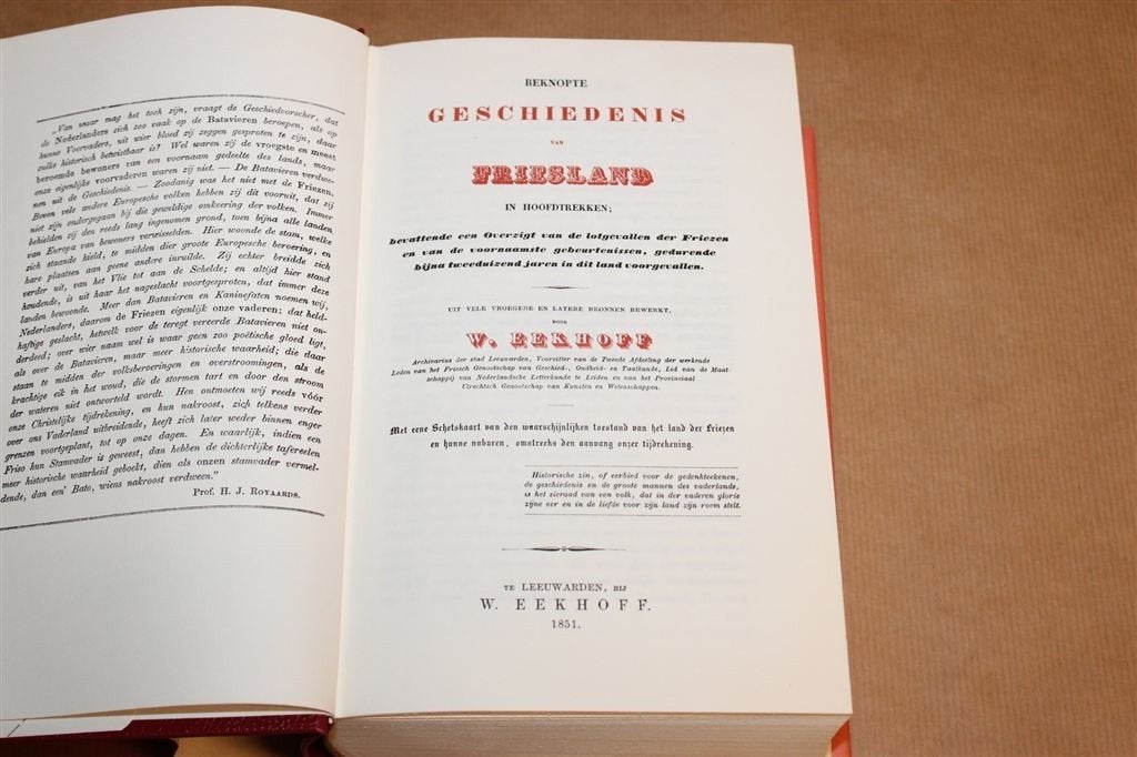 Geschiedenis van Friesland — Eekhoff, Facsimile 1851, Boeken, Ophalen of Verzenden, Gelezen