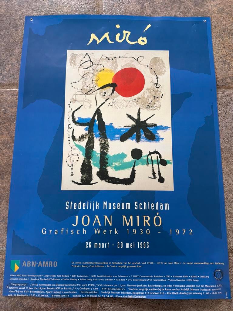 Miro poster Stedelijk Museum Schiedam, Verzamelen, Ophalen of Verzenden, A1 t/m A3, Overige onderwerpen, Rechthoekig Staand