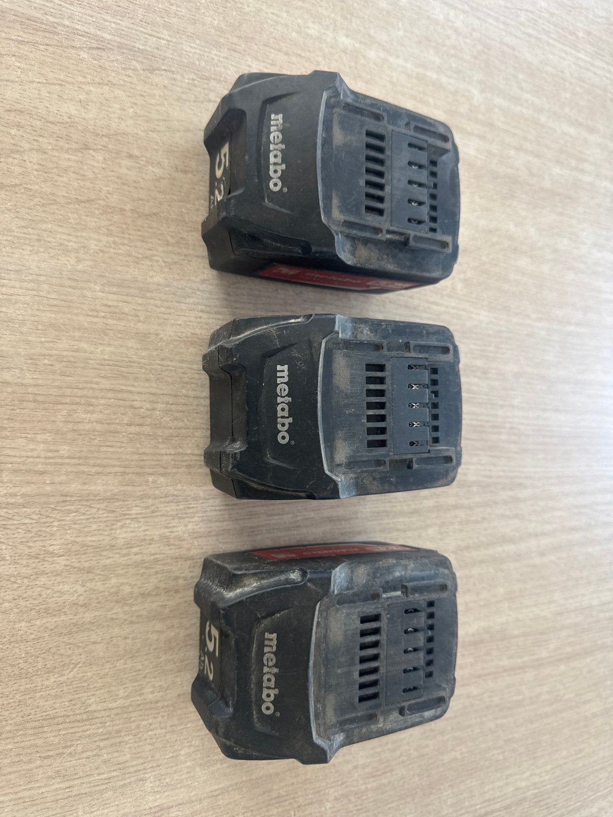 Metabo 18V Li-Power Accu's (2x 5.2Ah, 1x 4.0Ah), Doe-het-zelf en Verbouw, Gereedschap | Boormachines, Ophalen, Gebruikt, 600 watt of meer