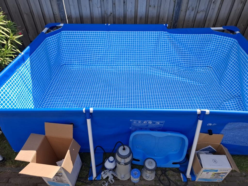 Intex zwembad met pomp en verwarmer, Ophalen, Gebruikt, 80 tot 120 cm, Minder dan 200 cm