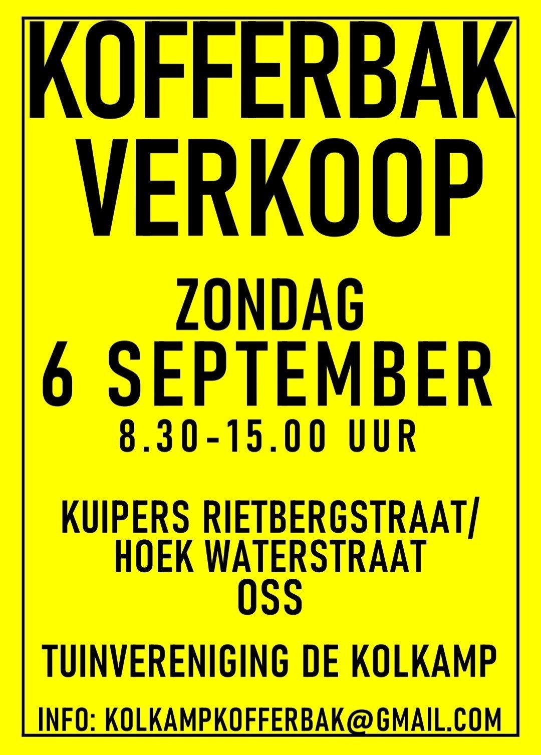 Kofferbakverkoop deelnemers gezocht, Ophalen of Verzenden, Gebruikt